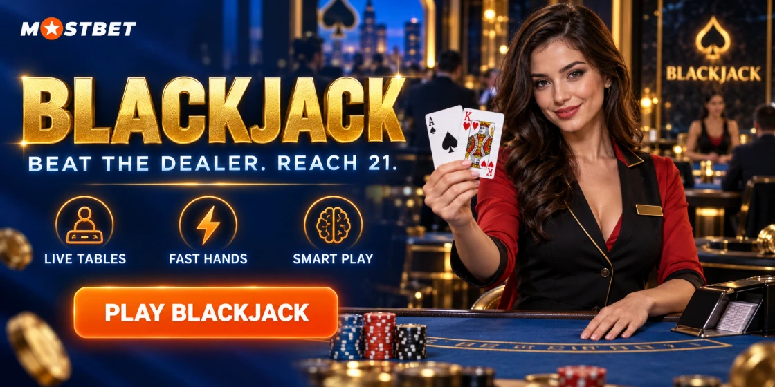 Blackjack online w Mostbet – funkcje, bonusy i gra mobilna