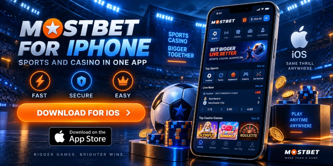 Aplikacja iPhone Mostbet: przeglądarka, konto i kasjer